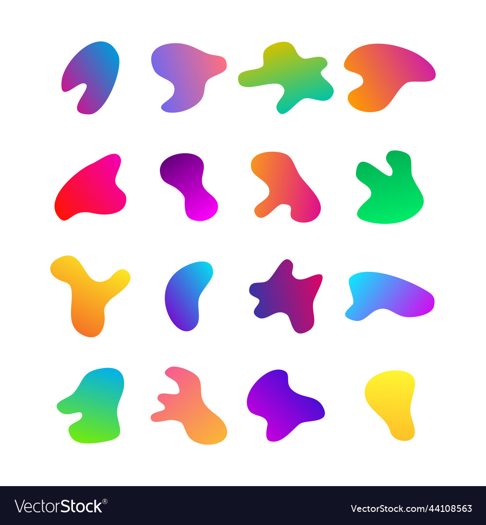 Gradient liquid blob shapes vector image Gradient liquid blob shapes