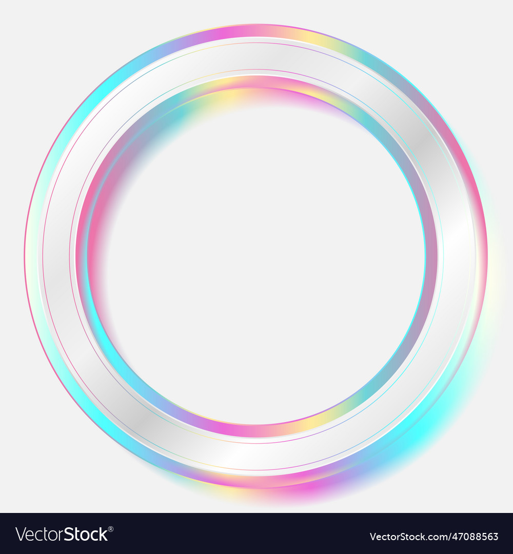 Holographic circle frame geometric abstract tech Vector Image