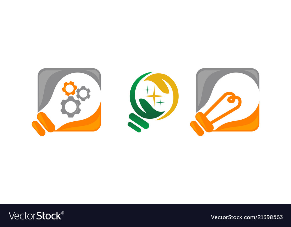 Idea solution bulb template set Vector Image Idea solution bulb template set