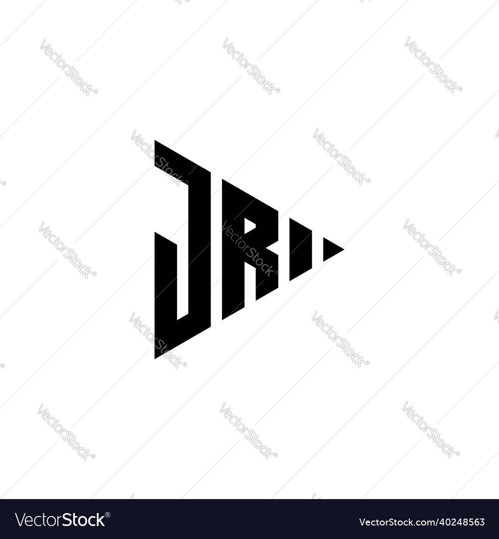 Jr logo monogram triangle shape play button