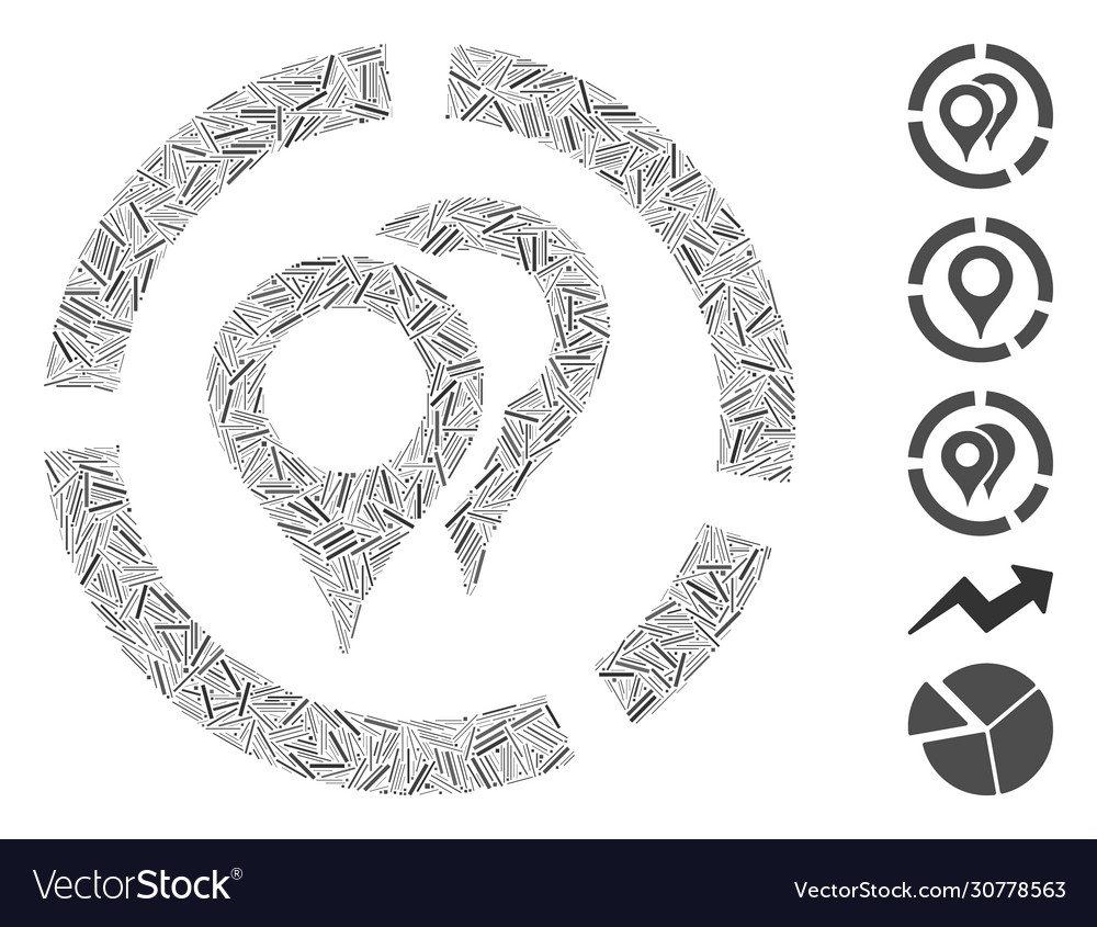Linie geotargeting Diagramm Ikone Mosaik