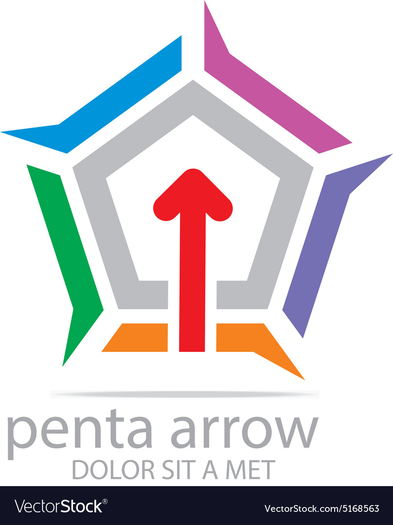 Penta Pfeil-Symbol abstrakt