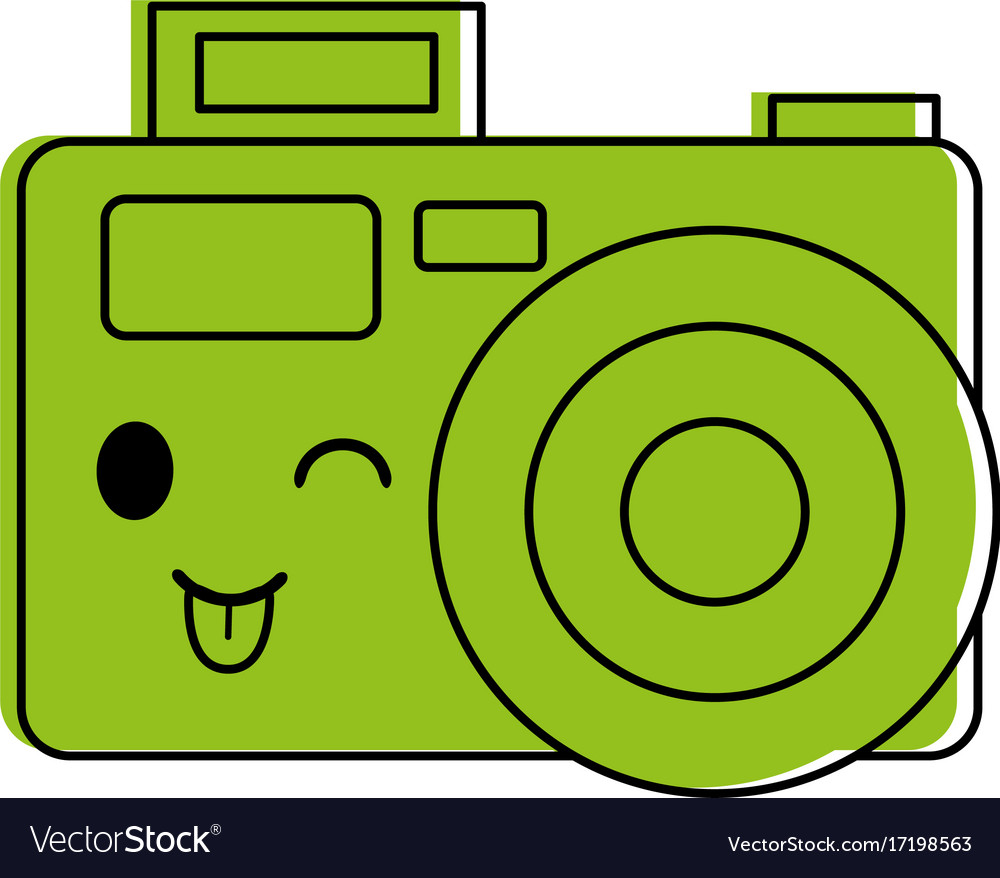 Photographic camera kawaii style icon image