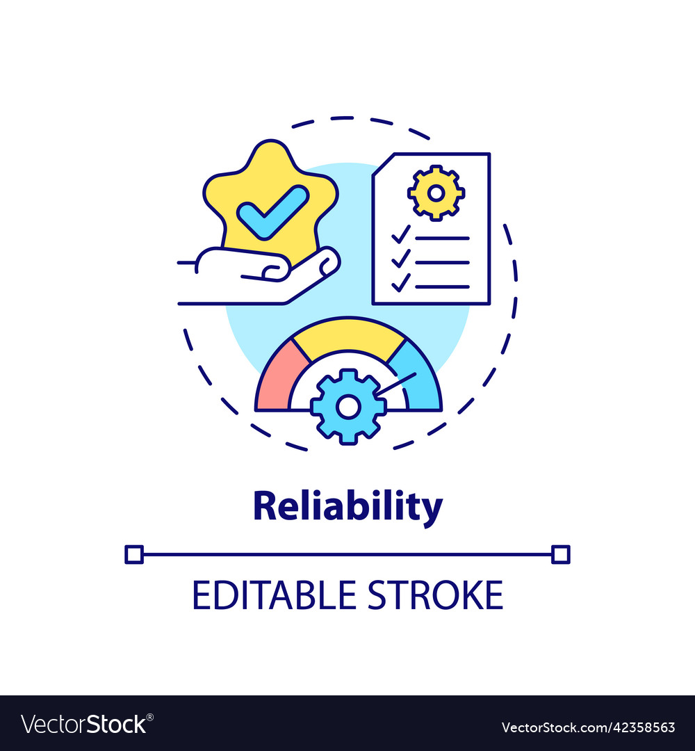 Reliability concept icon Royalty Free Vector Image