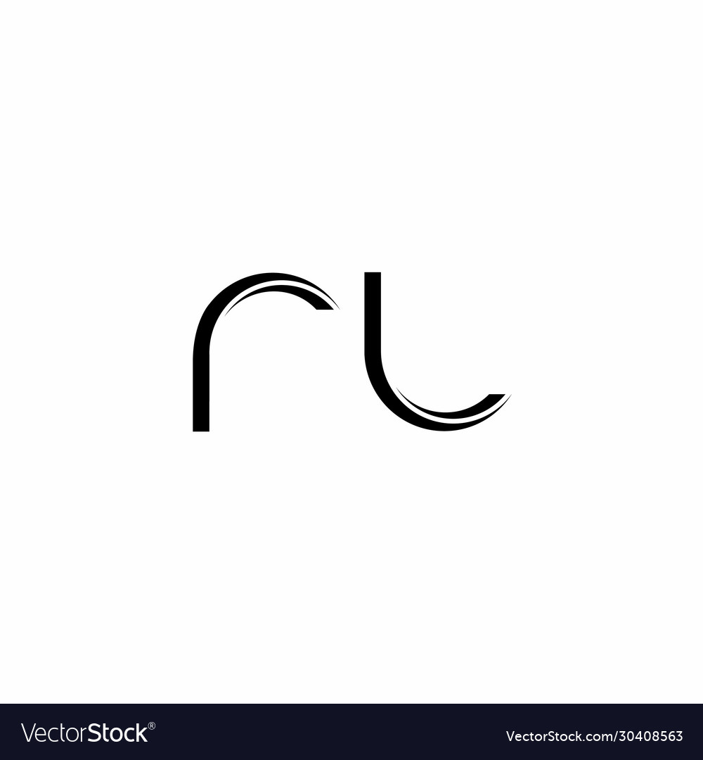 Rl-Logo-Monogramm mit geschnittenem modernem Design