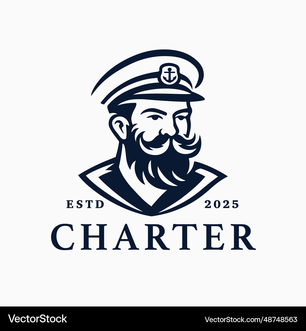Sailor captain logo icon Royalty Free Vector Image