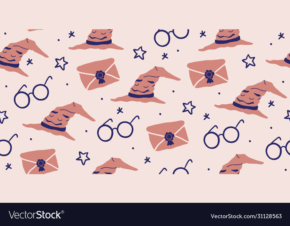 Seamless pattern with magician objects