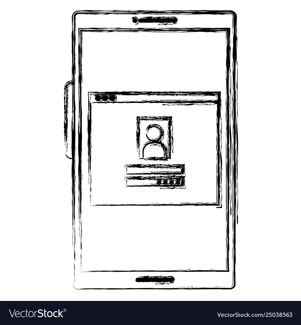 Smartphone device with login menu vector image Smartphone device with login menu