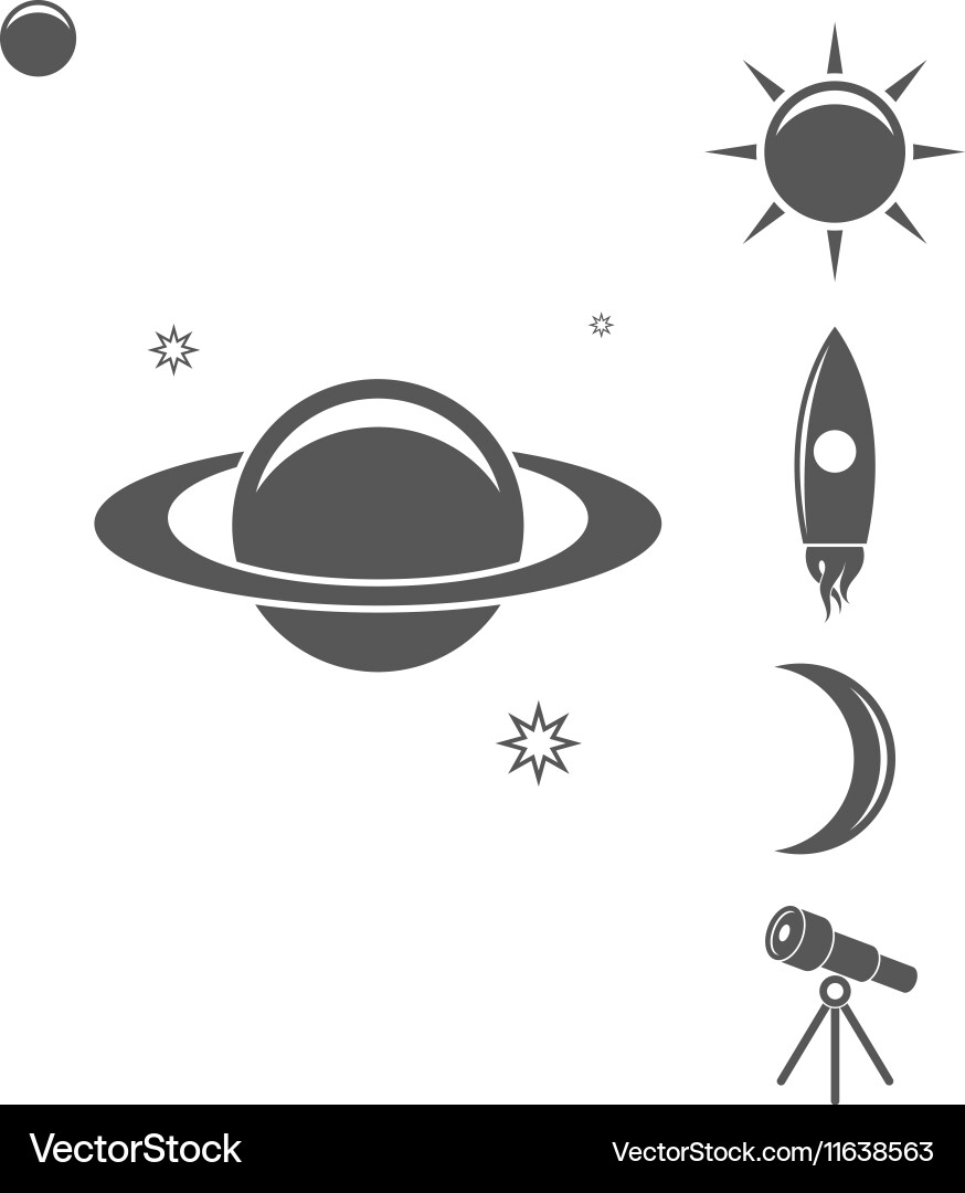 Space Icon set Royalty Free Vector Image - VectorStock