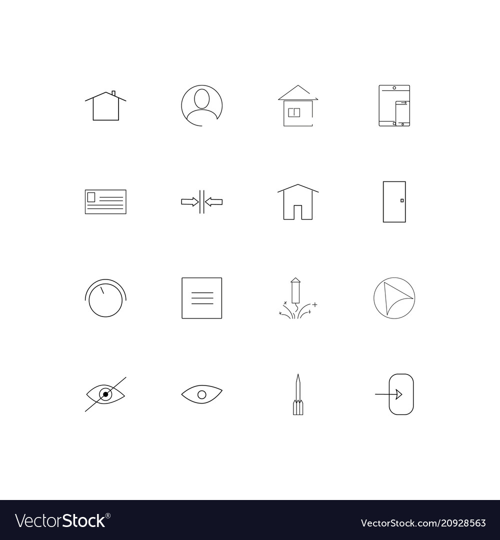 User interface linear thin icons set outlined