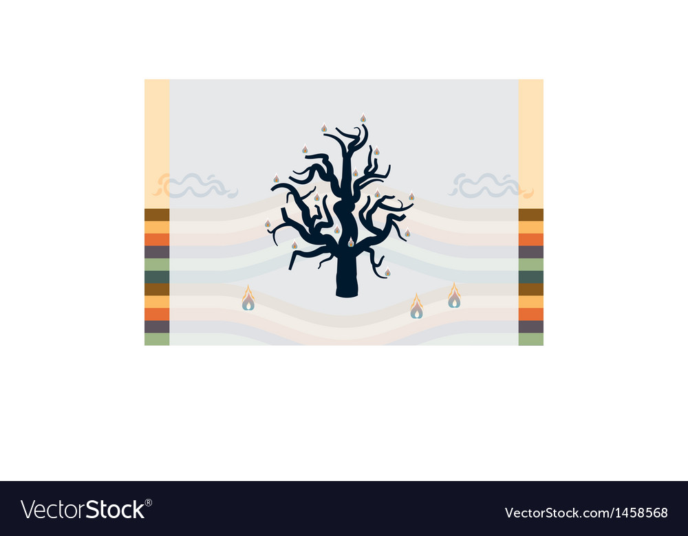Burning tree in a desert abstract background