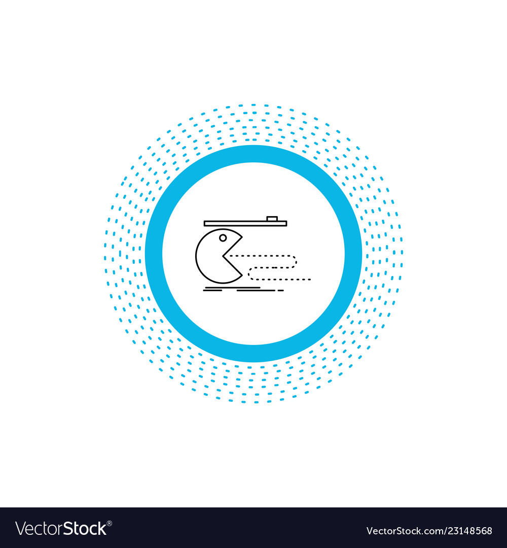 Character computer game gaming pacman line icon vector image Character computer game gaming pacman line icon