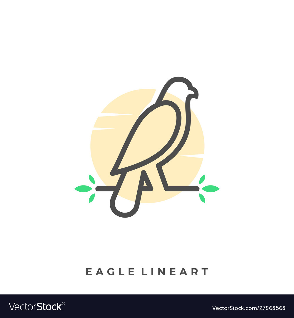 Eagle Line Art Template Royalty Free Vector Image