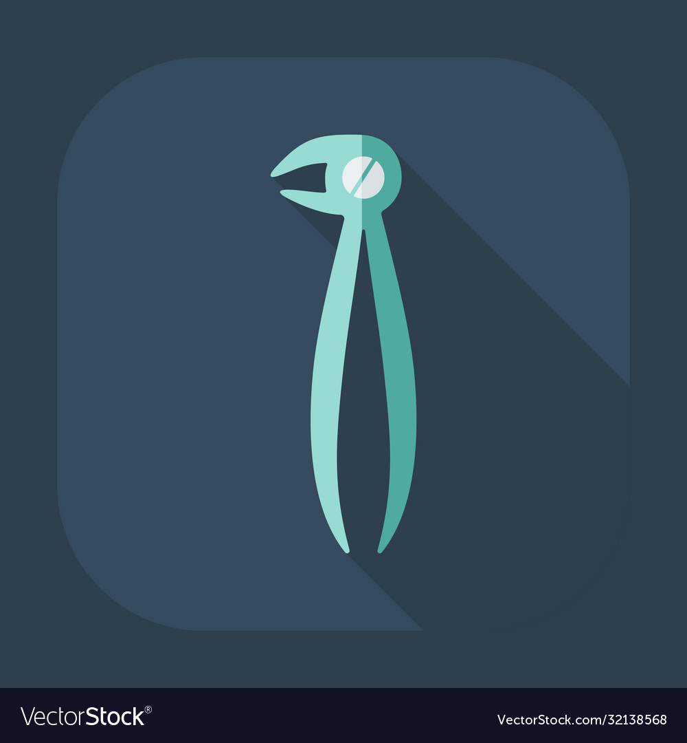 Flat modern design with shadow dental pliers Vector Image