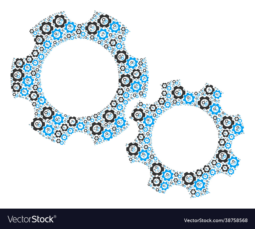 Gears recursion composition itself icons vector image Gears recursion composition itself icons