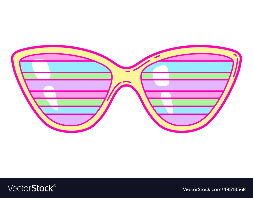 Glasses colorful cute icon Royalty Free Vector Image