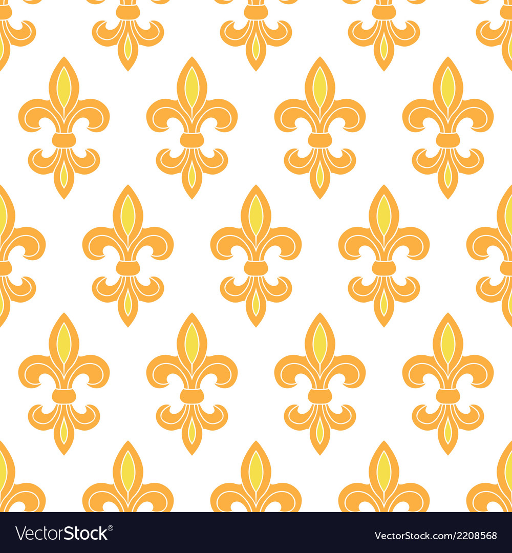 Golden lily seamless pattern background