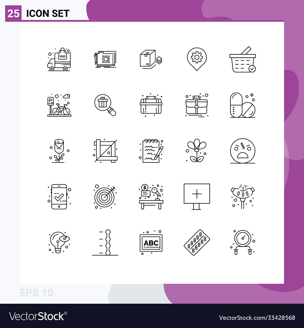 Group 25 modern lines set for checkout map box