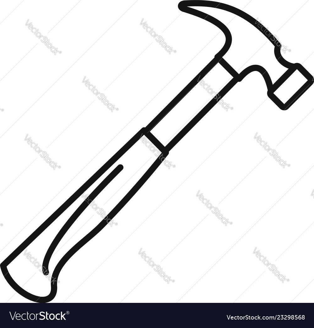 House hammer icon outline style Royalty Free Vector Image