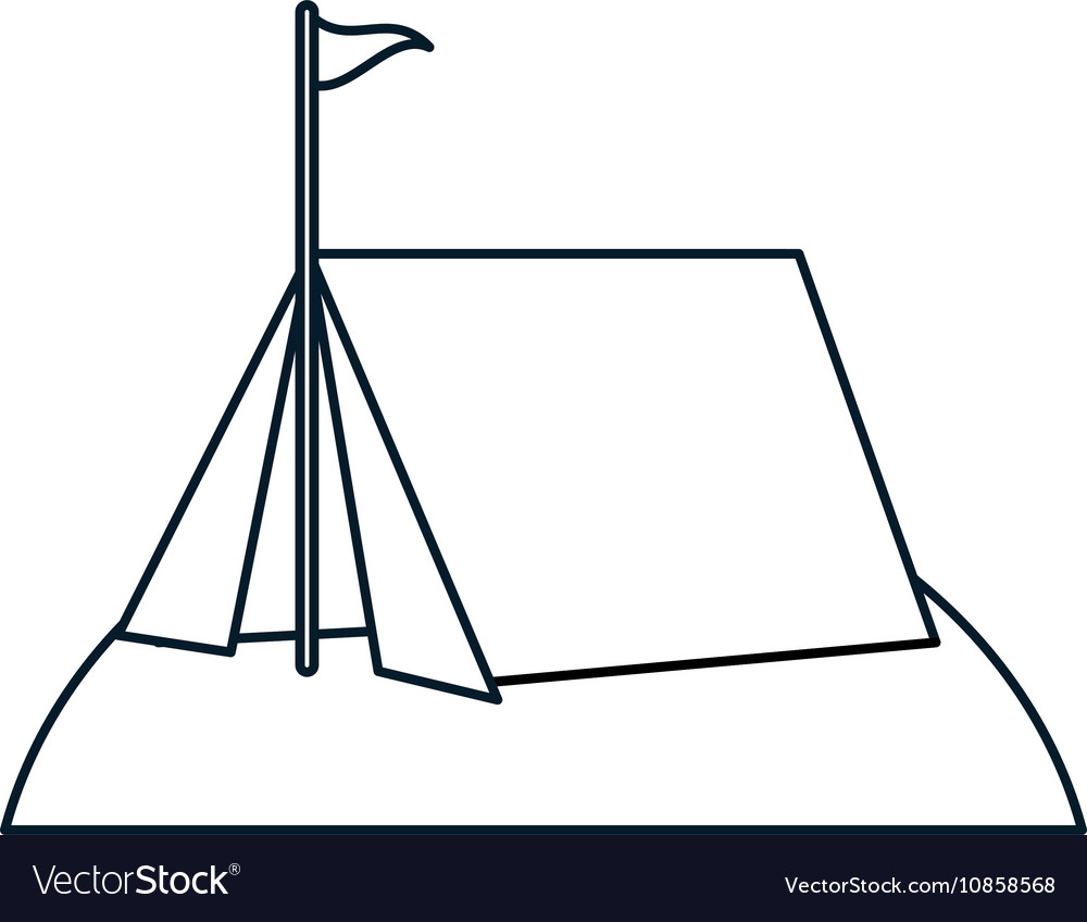 Isolated tent with flag design