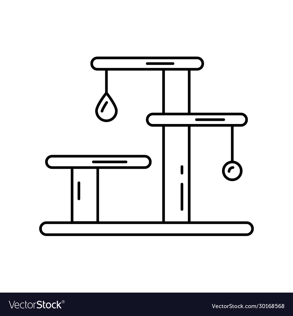 Layered Cat Tree Icon Linear Logo Scratching Vector Image vlr.eng.br
