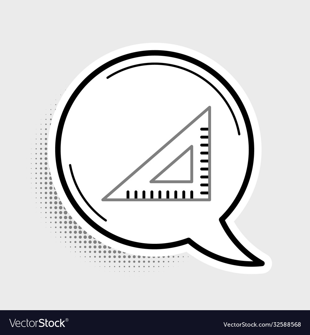 Line triangular ruler icon isolated on grey vector image Line triangular ruler icon isolated on grey