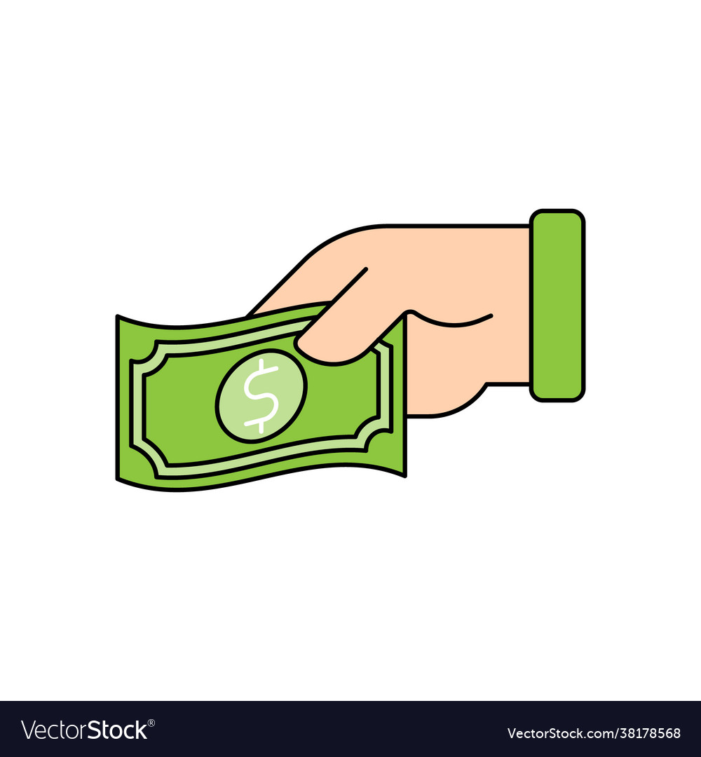 Money with hand icon cash on hand icon Royalty Free Vector