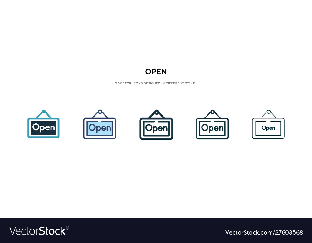 Open icon in different style two colored
