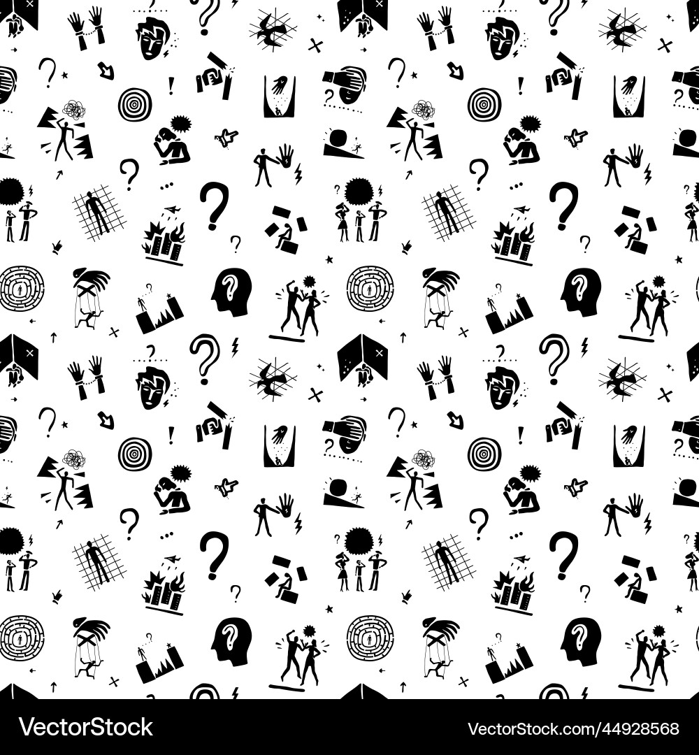 People psychology problems in life - icon Vector Image