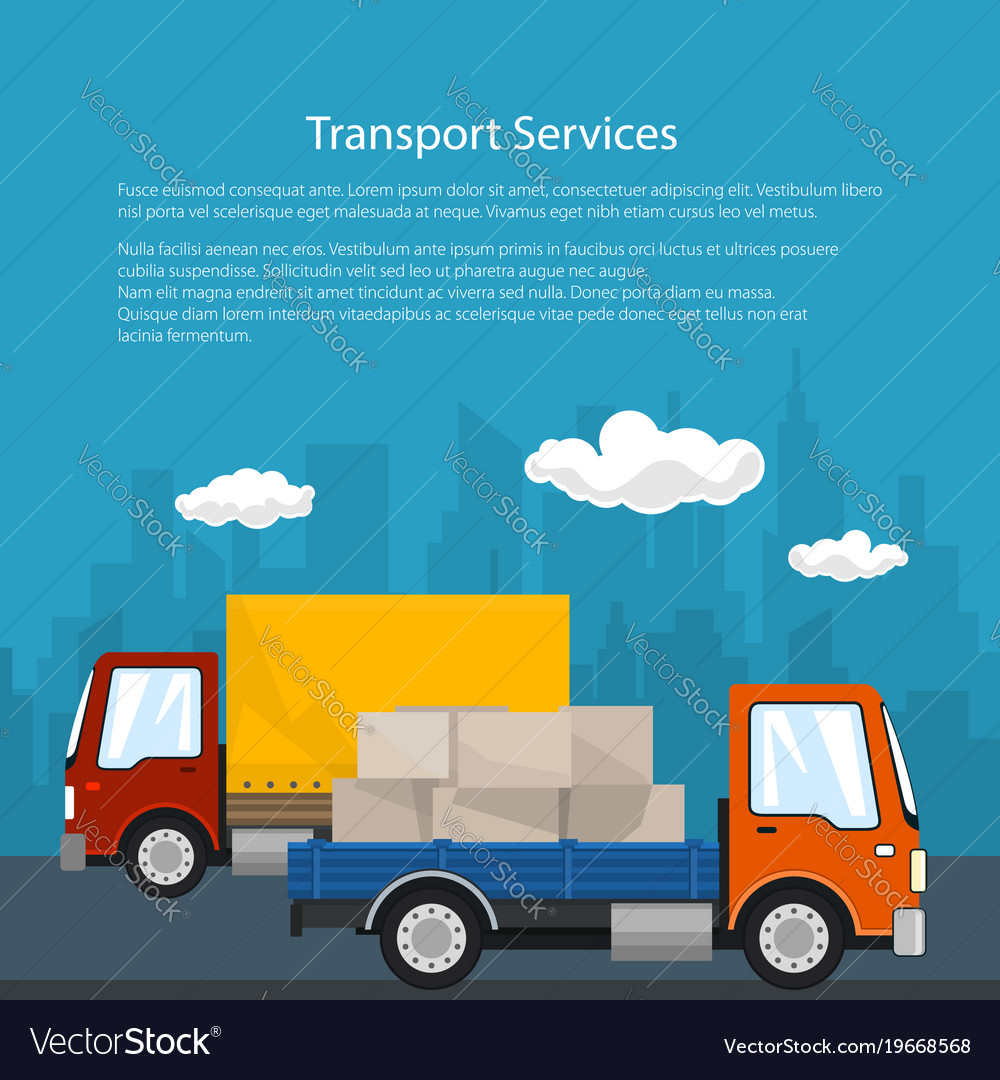 Poster of road transport and logistics Royalty Free Vector