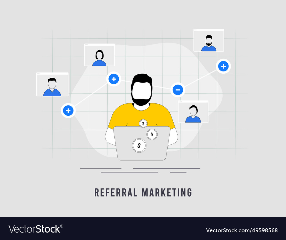 Referral marketing software concept word of mouth vector image Referral marketing software concept word of mouth