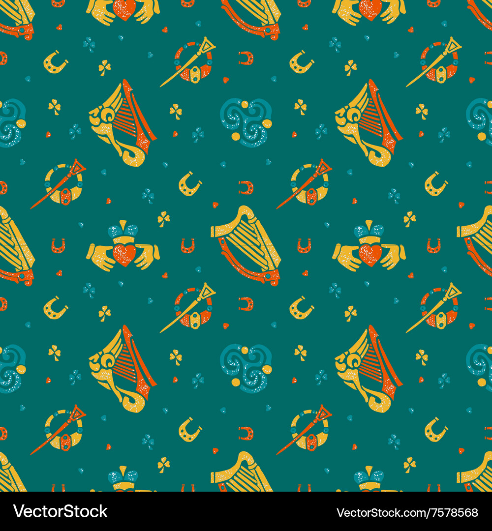 Saint Patricks Day seamless pattern Royalty Free Vector