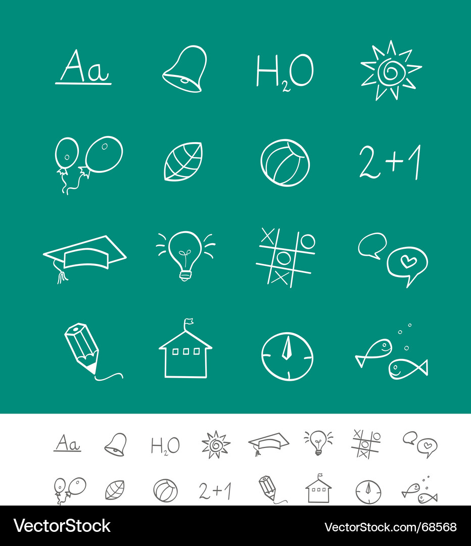School icons Royalty Free Vector Image - VectorStock