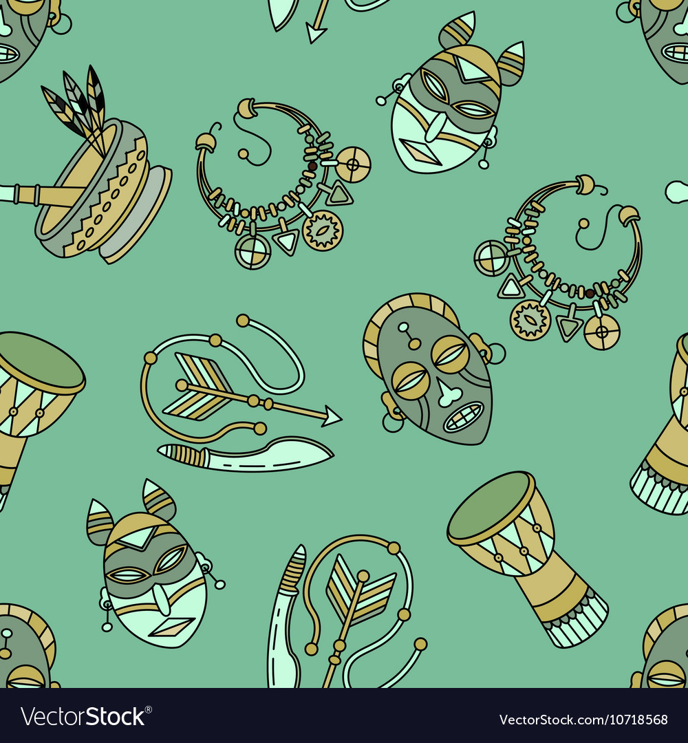 Seamless pattern with voodoo symbols