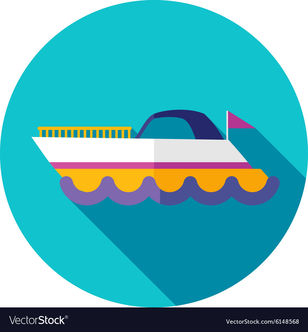 Ship boat flat icon with long shadow