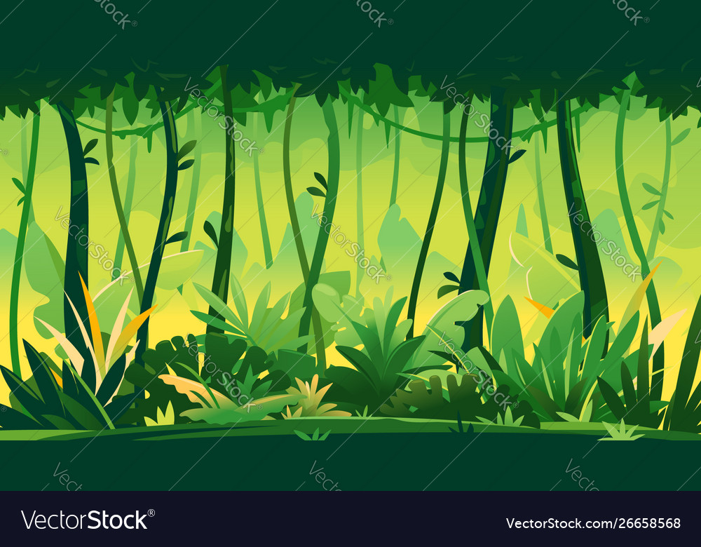 Tropical rainforest nature background Royalty Free Vector