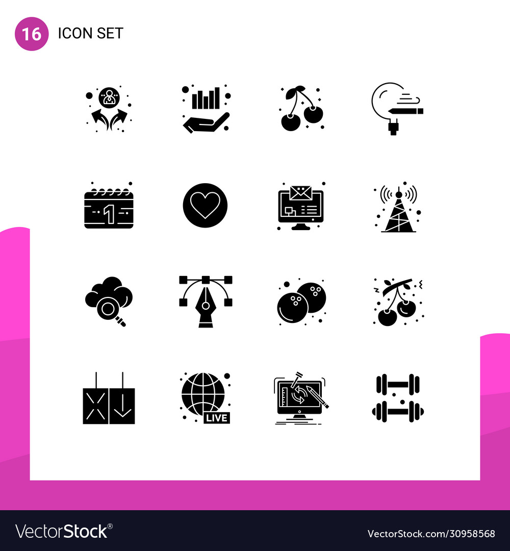 Universal icon symbols group 16 modern solid