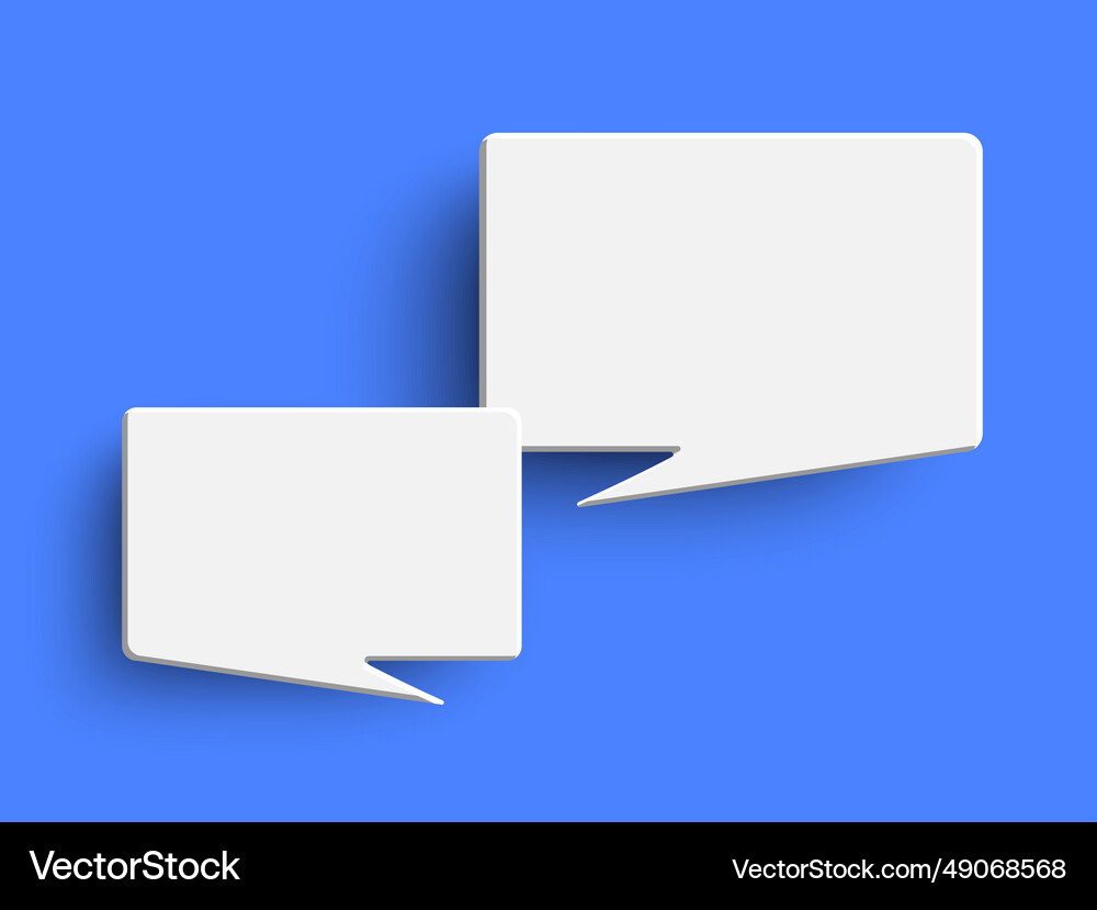 White empty speech bubble on blue background Vector Image
