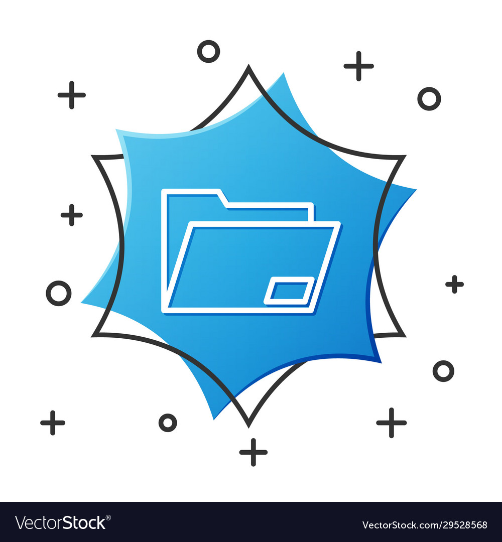 White line document folder icon isolated on