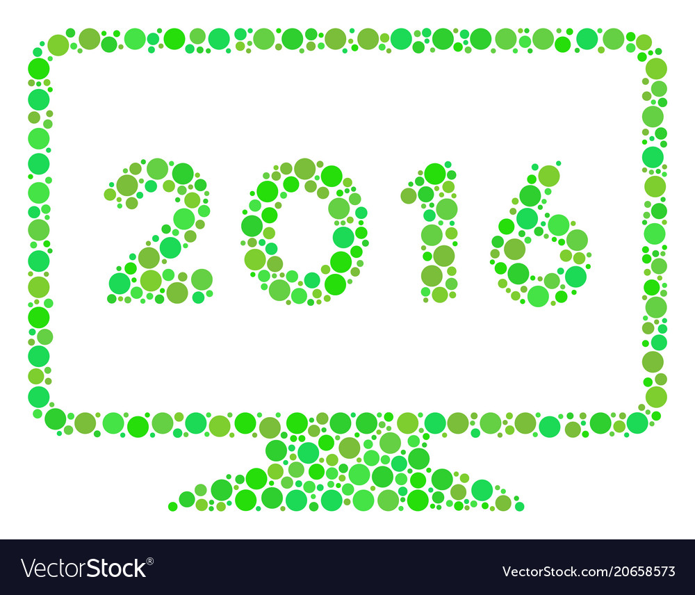 2016 display composition icon of circles vector image 2016 display composition icon of circles