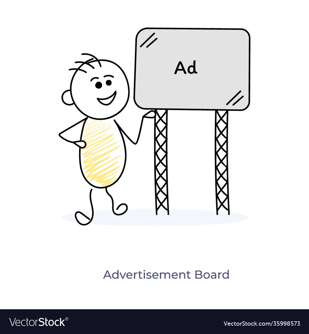 Advertisement board Royalty Free Vector Image - VectorStock