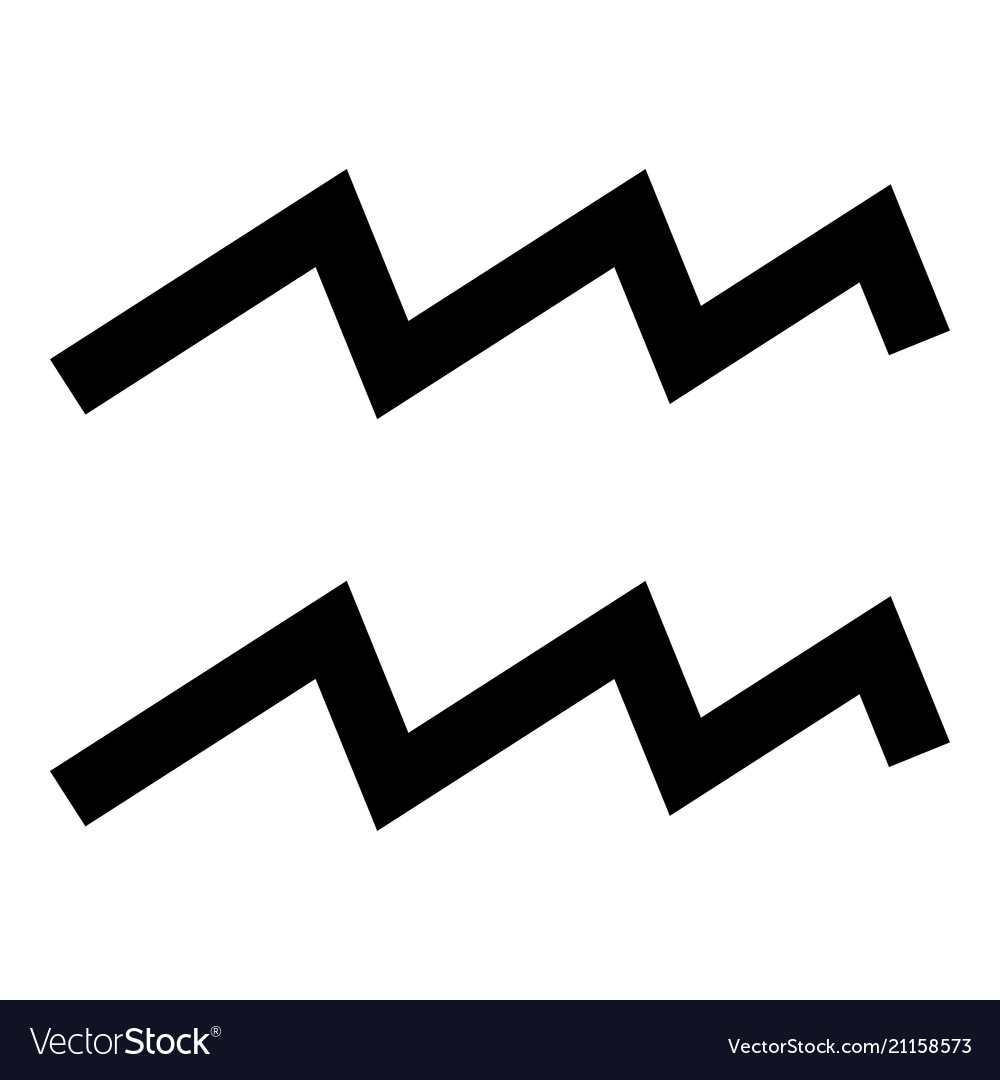 Aquarius symbol zodiac icon black color flat Vector Image