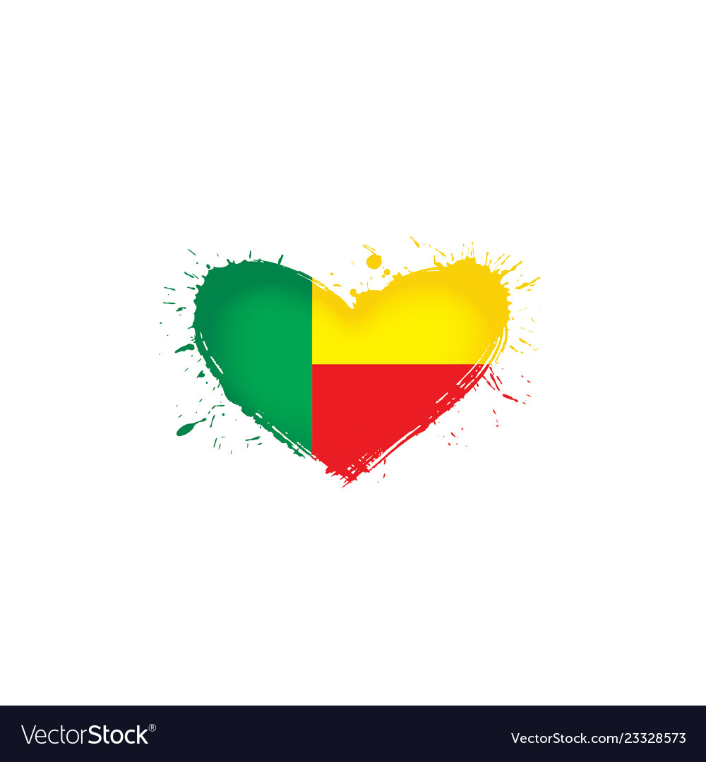 Benin flag on a white Royalty Free Vector Image