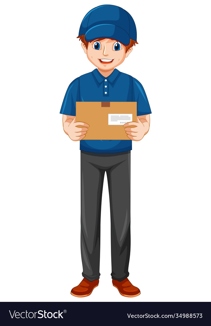 Delivery man wearing uniform Royalty Free Vector Image