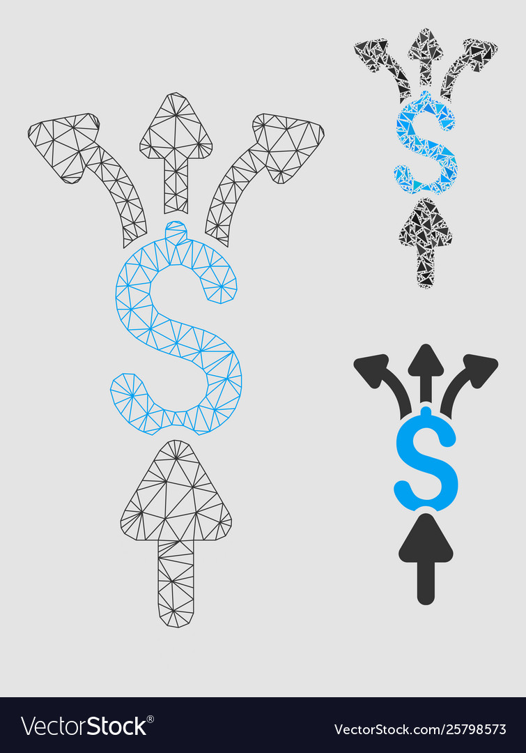 Divide payments mesh 2d model and triangle Vector Image Divide payments mesh 2d model and triangle