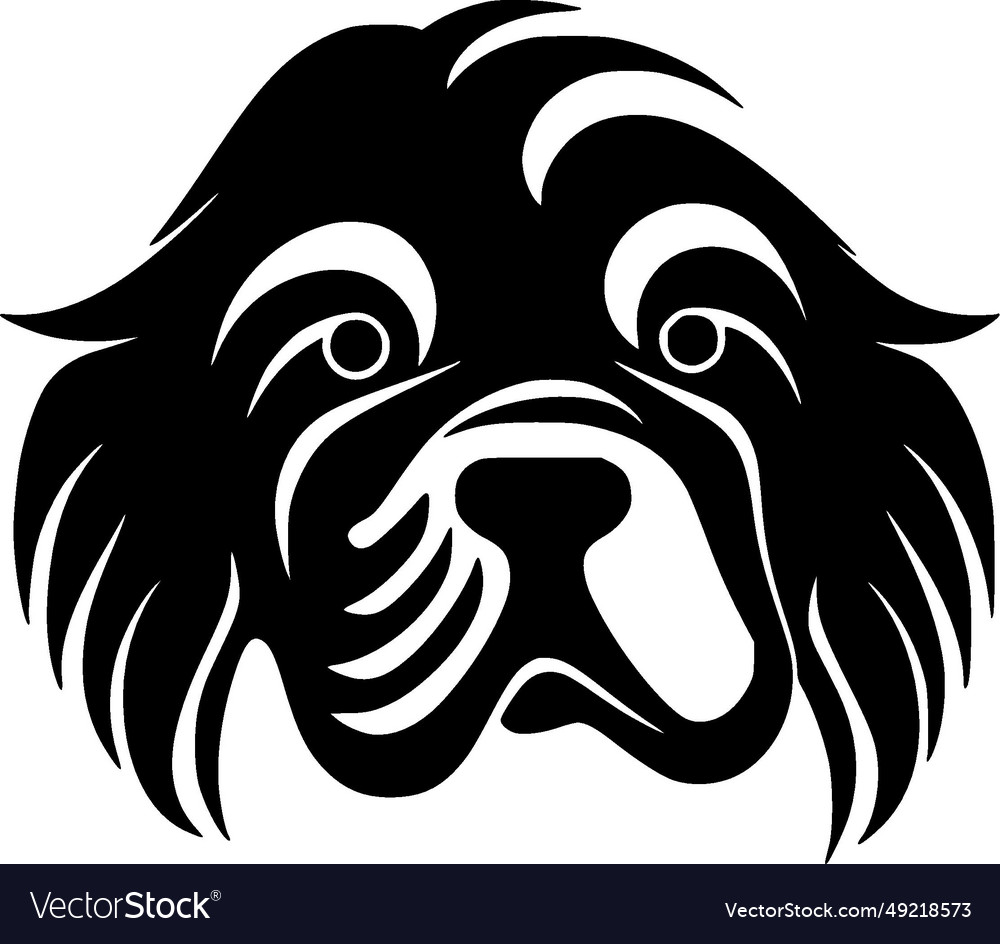 Dog - black and white isolated icon