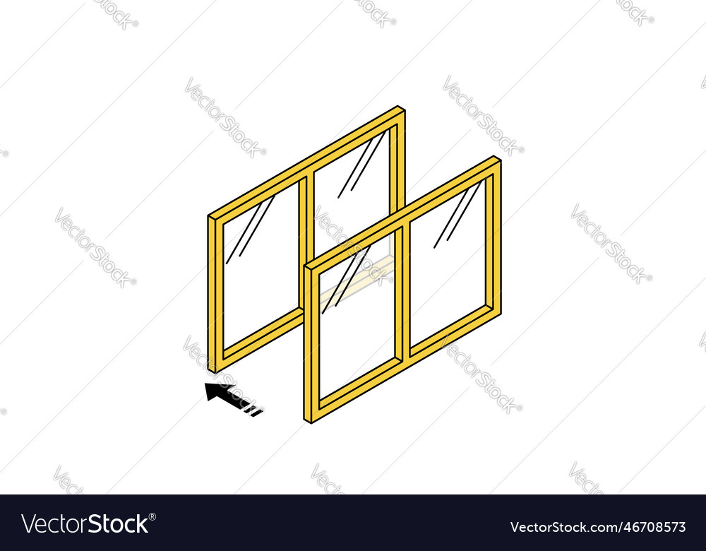 Doublepaned windows of noise reduction measures Vector Image