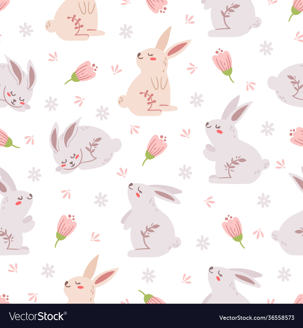 Easter pastel boho kids seamless pattern Vector Image