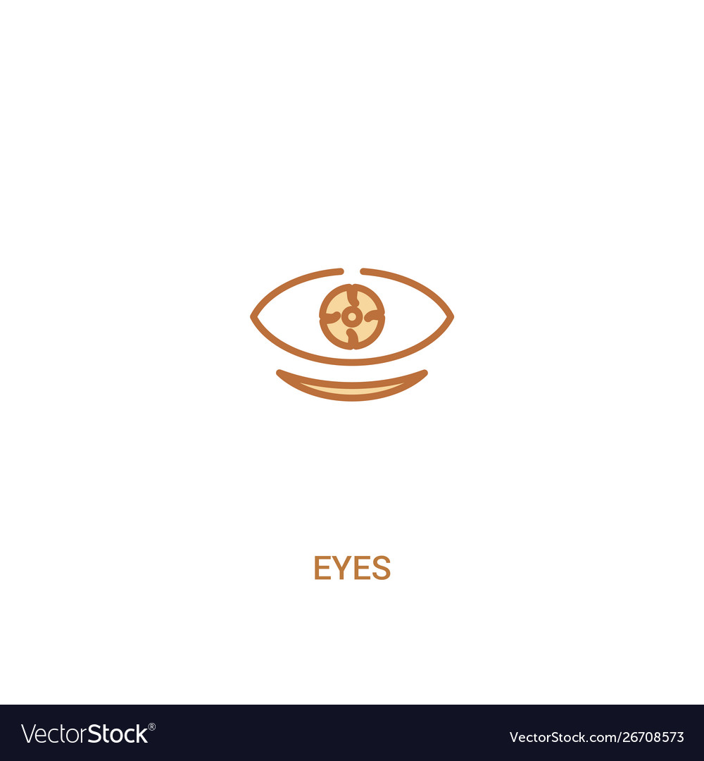 Eyes concept 2 colored icon simple line element Vector Image Eyes concept 2 colored icon simple line element