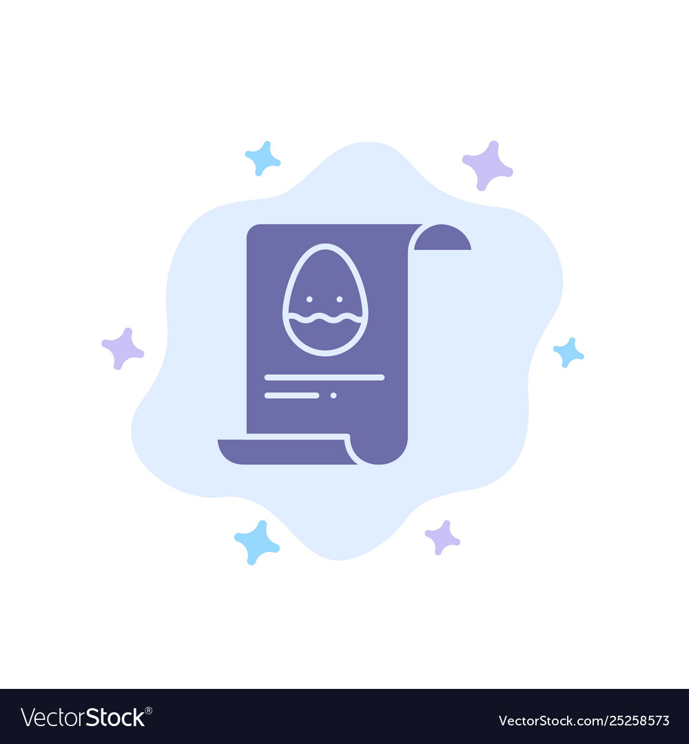 File data easter egg blue icon on abstract cloud